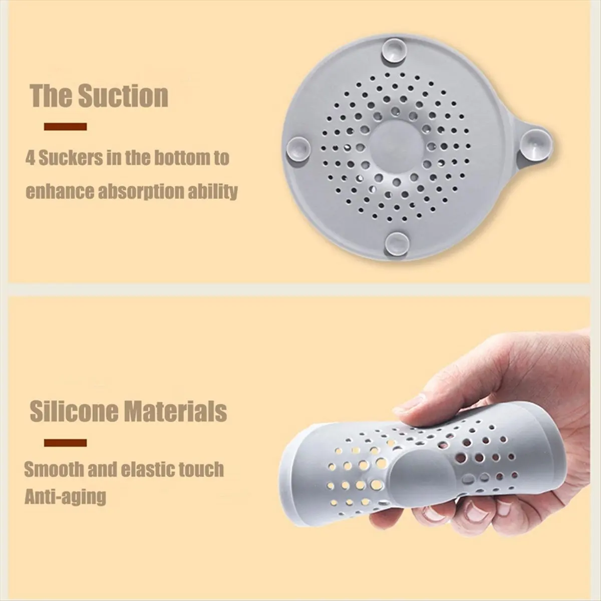 (A75U] Sink Anti-Clogging Silicone Floor Drain Cover Bathroom Drain Hair Anti-Clogging Filter Sewer Outlet Filter