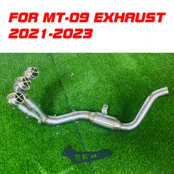 Motorcycle Exhaust Escape full Systems Front Link Pipe Connect 51mm Muffler Slip On For MT-09 MT09 FZ-09 2021 2022 2023