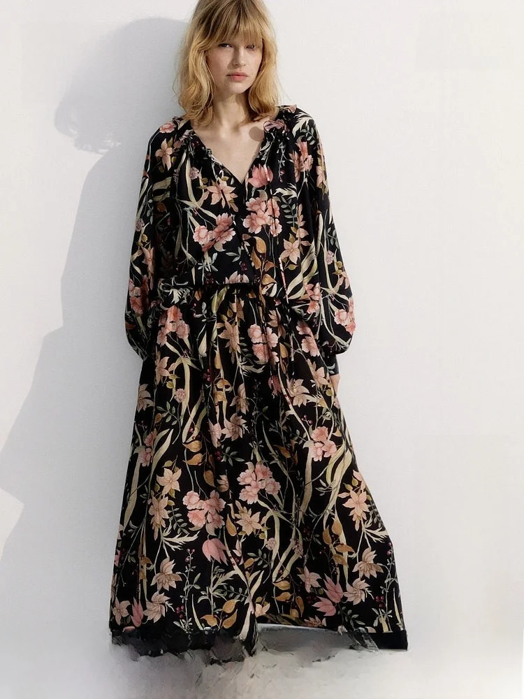 

Женская рубашка H&M, летняя, с рукавами-фонариками, воротником-стойкой, простой элегантный дизайн, топ с воротником-стойкой, повседневный стиль, вискоза, полиэстер