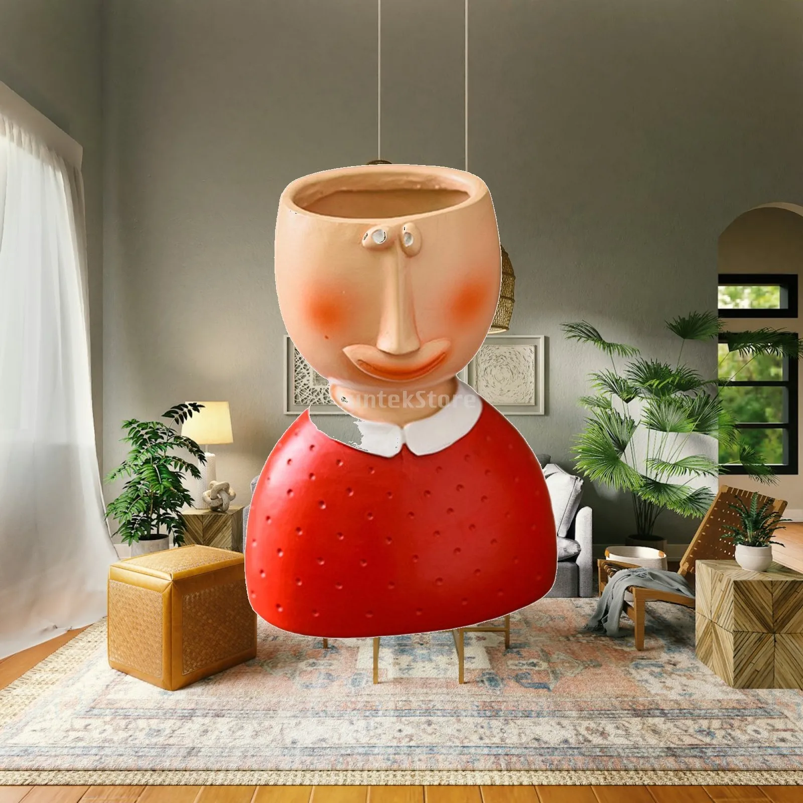 Human Bust Statue Sculpture Planter Plant Pot Flowerpot Decoration