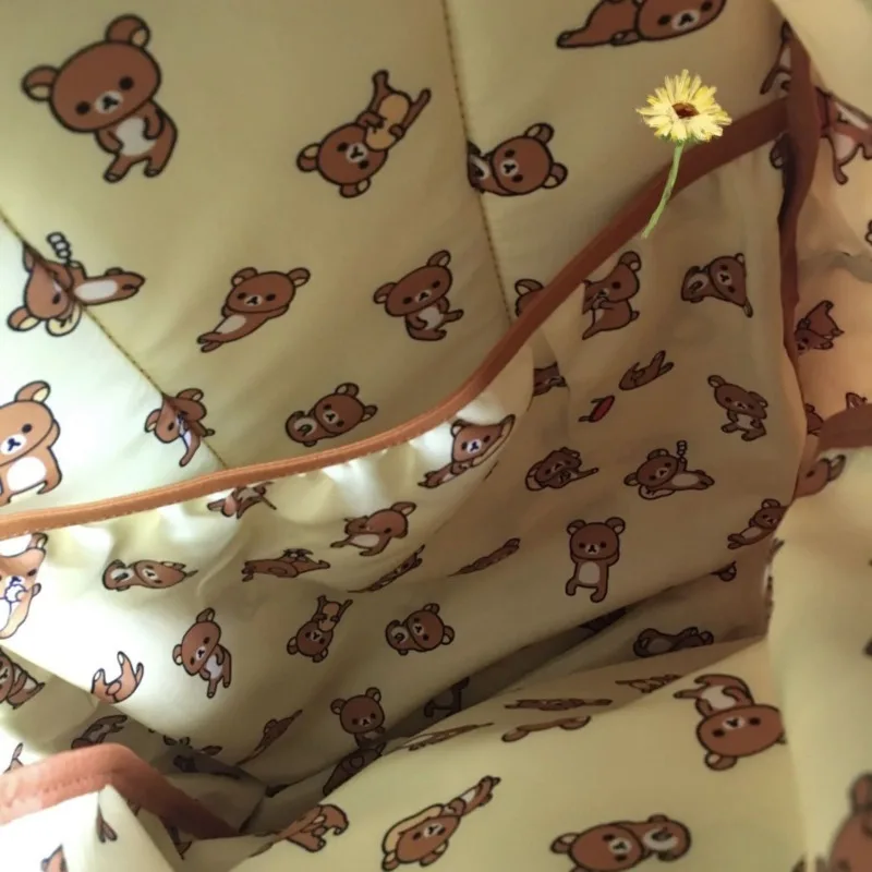 Rilakkuma Backpack Cute Little Bear Embroidered Backpack Nylon Waterproof Large-Capacity School Bag Fashionable Cartoon Backpack