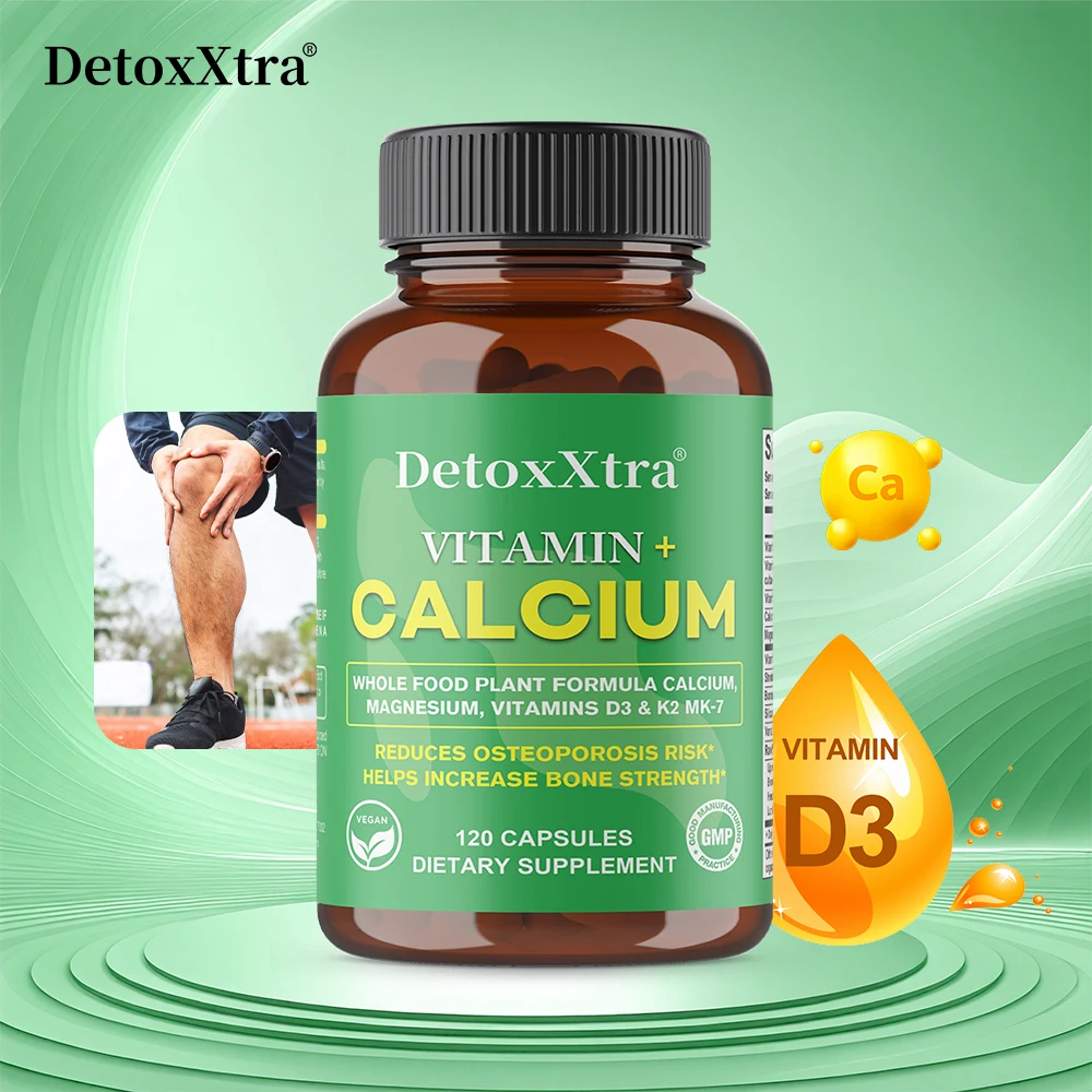 

Кальций 1100 мг + витамин D3 в капсулах — сильные кости и зубы, поддержка иммунитета — для женщин и мужчин, без ГМО, без глютена