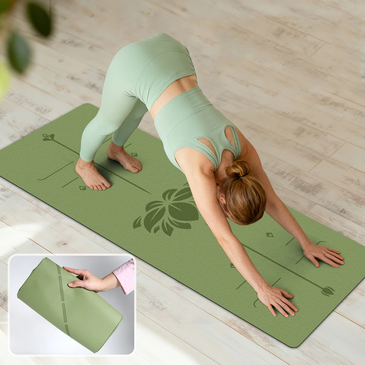 للطي المحمولة اليوغا حصيرة المطاط الطبيعي المضادة للانزلاق خفيفة الوزن القماش اللياقة البدنية بساط للتمارين الرياضية الأوساخ بساط عزل السفر حصيرة جديد