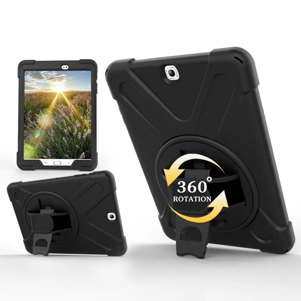 Armadura coque para samsung galaxy tab s2 9.7 SM-T810 t815 alça de mão rotação 360 suporte caso capa para samsung t810 t815 caso 9.7''