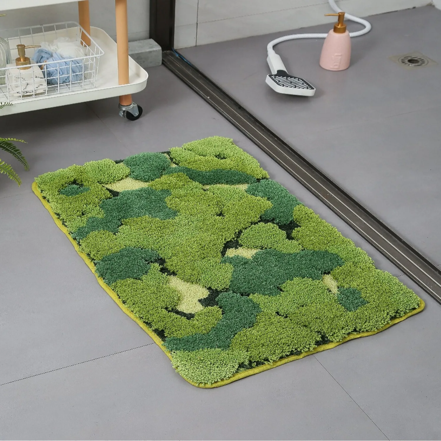 

Creative Flocking Carpet Moss Bathroom Rug Bath Mats Doormat Soft Microfiber Washable Water Absorbent Carpet Door Mat