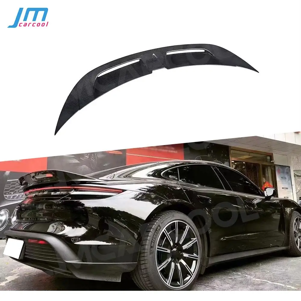 Rear Lip Spoiler for Porsche Taycan 2019+ Carbon Fiber Rear Trunk Lip Duck Spoiler Wing Car Styling