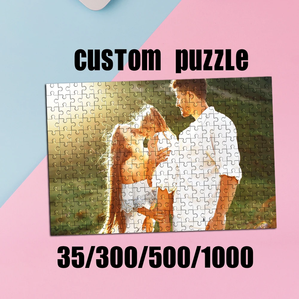 35/300/500pcs  family Customized Poster Customized Photo Jigsaw puzzle Mosaic Personalized Picture For Baby Toy Friend Gift