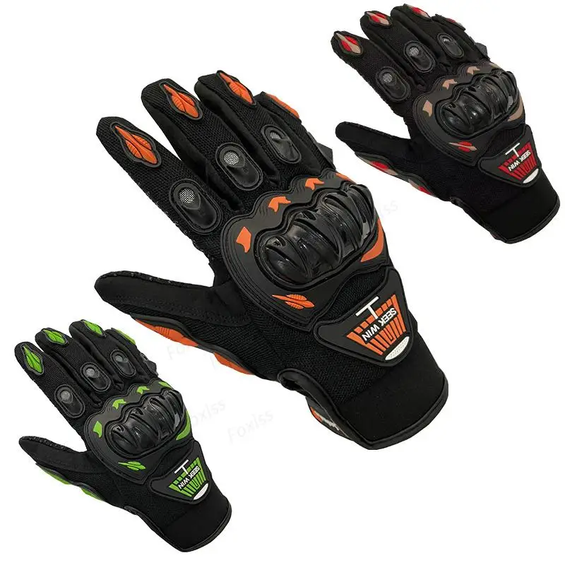 

Мотоциклетные перчатки для гонок, дышащие защитные перчатки для пальцев с сенсорным экраном, мужские перчатки для гонок, мотокросса, спортивные перчатки на открытом воздухе