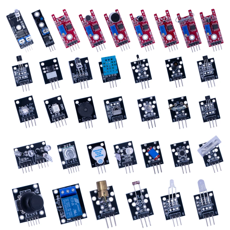 LIZAO 37/45 in 1 Sensor Kit, Assorted Sensor Modules Compatible with Arduino for DIY & Educational Projects