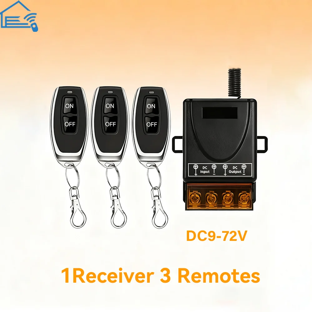 30A DC 9-72V 433Mhz Wireless Remote Control Switch RF433Mhz Relay Receiver For Motors Water Pumps Lights Switch