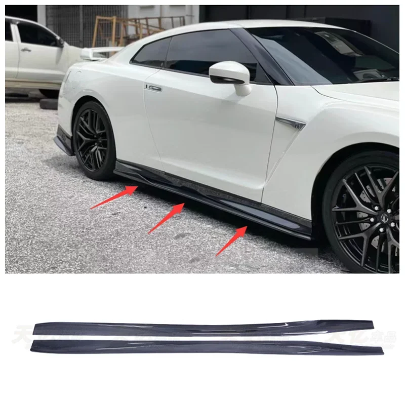 

For Nissan GTR R35 2017-2023 High Quality Carbon Fiber Car Bumper Lip Side Skirt Spoiler Cover