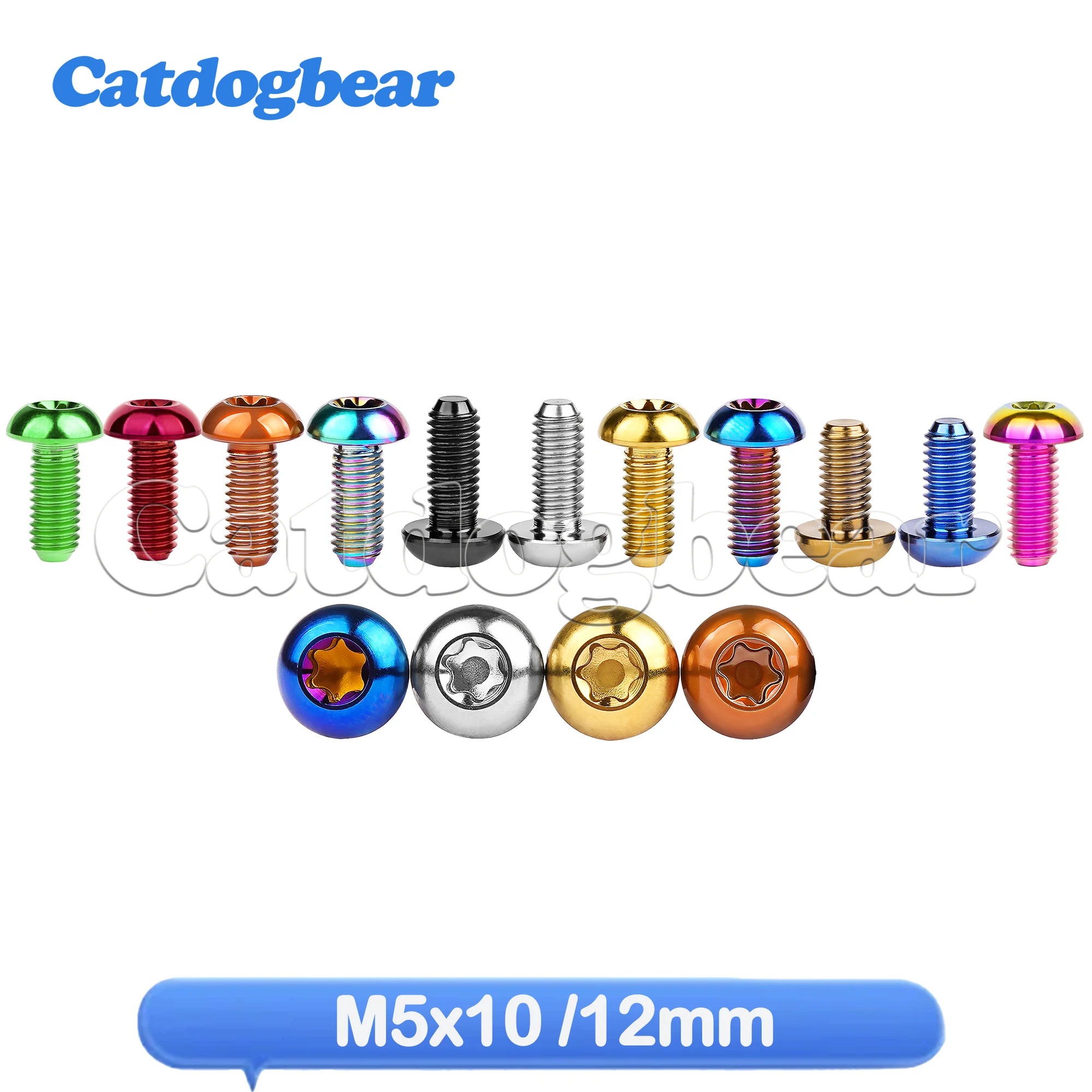 Catdogbear M5x10 12mm Titanium Bolt T25 Torx Head Screw 1pcs