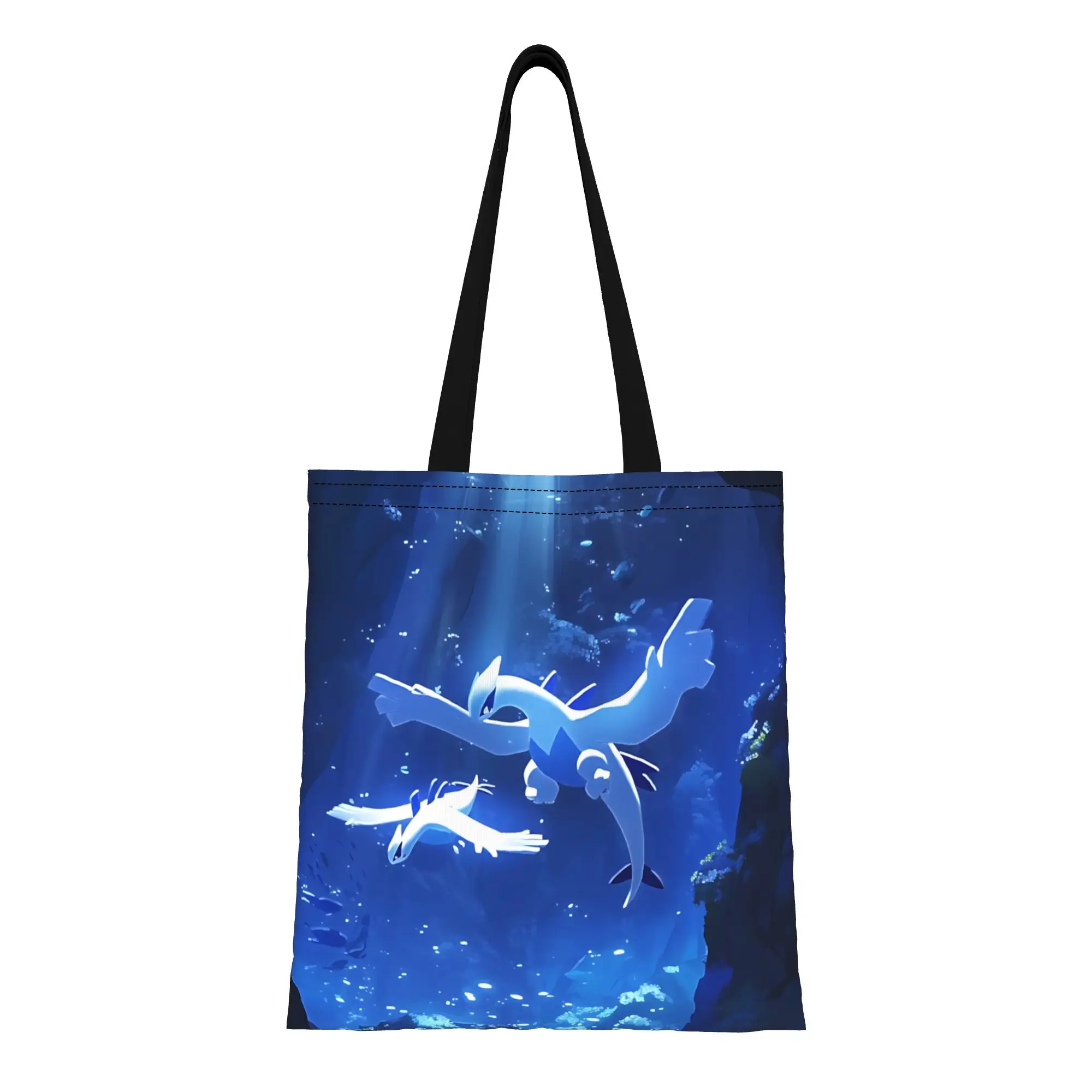 

1PC Cute Pokemon Art summer vibes Reusable Double Sided Canvas Tote Bag Shoulder funko Handbag