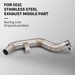 For 502C 502 Motorcycle Exhaust Escape Modified Stainless Steel Middle Link Pipe Moto Muffler Connecting Tube