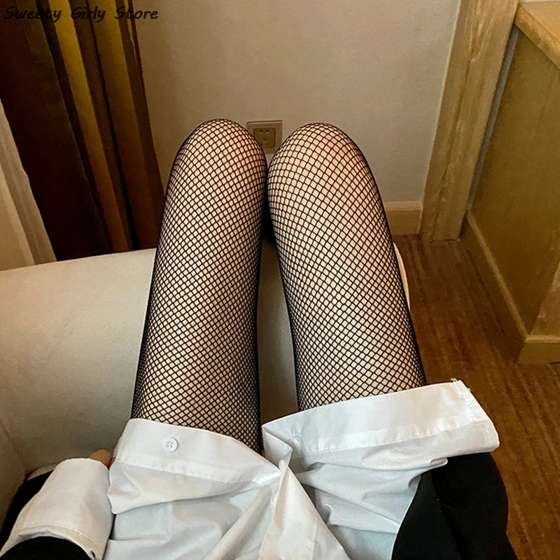 Calze a rete cava da donna Collant in pizzo a gamba bella Lolita Calza classica retrò Calze decorative per abiti estivi