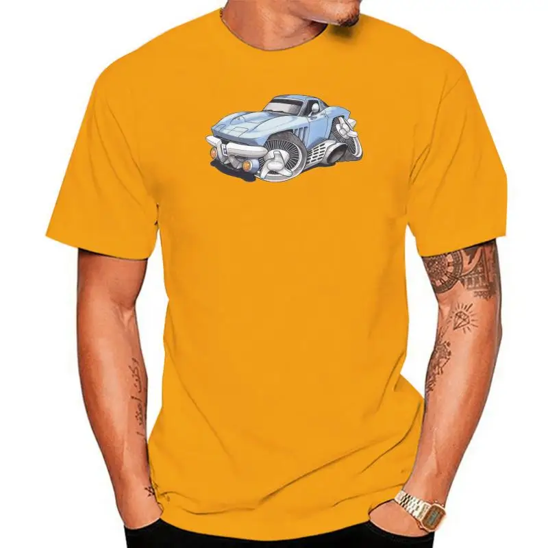 2020 New Arrival  Short Sleeves 100% Cotton  American Car Fans C2 Corvette Printed Koolart Cartoon Design White Your Own T Shirt