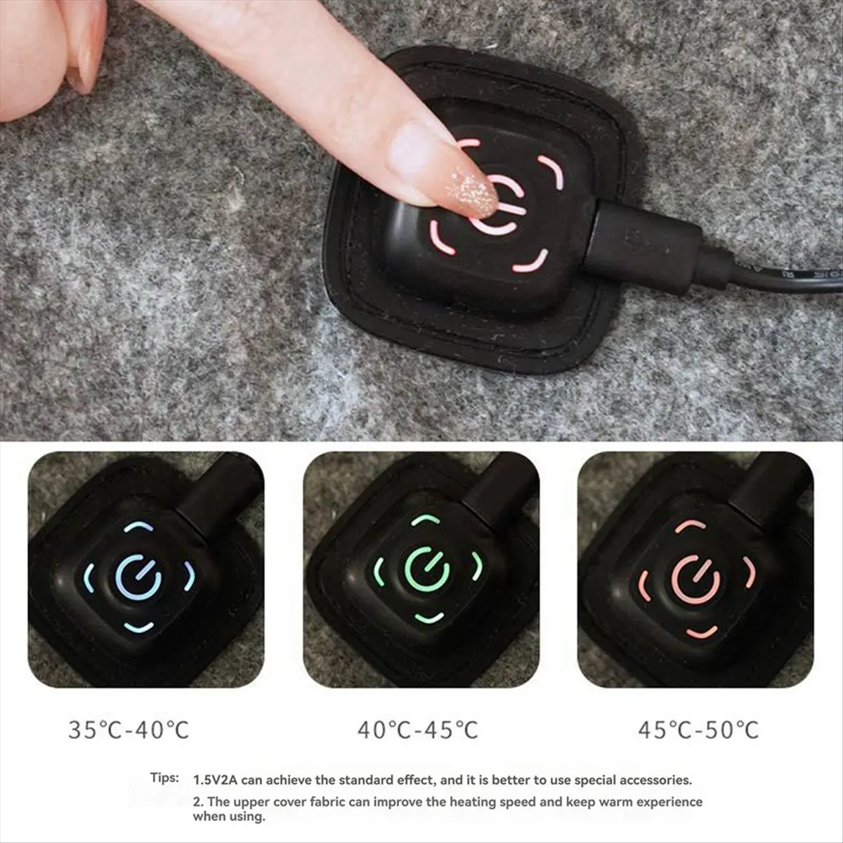 AC61★♠◐USB Electric Heating Pad 60x50cm 5V Heated Blanket Mat with Thermostat Insulation Warm Cushion for Outdoor Use