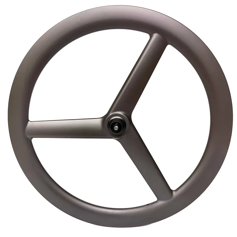 700C Carbon 3 Spokes Wheel 28mm Width Full Carbon Bicycle Wheelset Tri Spoke Wheels Road Bike Disc Brake Center Lock