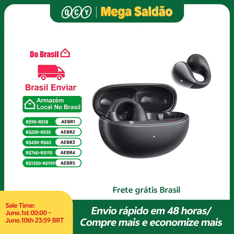 QCY T33S fones de ouvido abertos Crossky C30S ultra-conforto clipe em fones de ouvido sem fio bluetooth 6.0 ldac áudio de alta resolução 40h tempo de reprodução