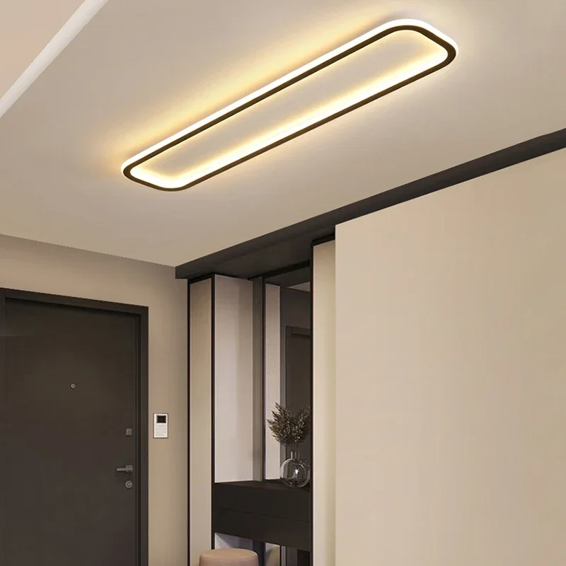 Modern LED Long Strip Ceiling Light Rectangular Aisle Lights Living Rooms Corridor Kitchen Nordic Creative Balcony Lamp Fixtures