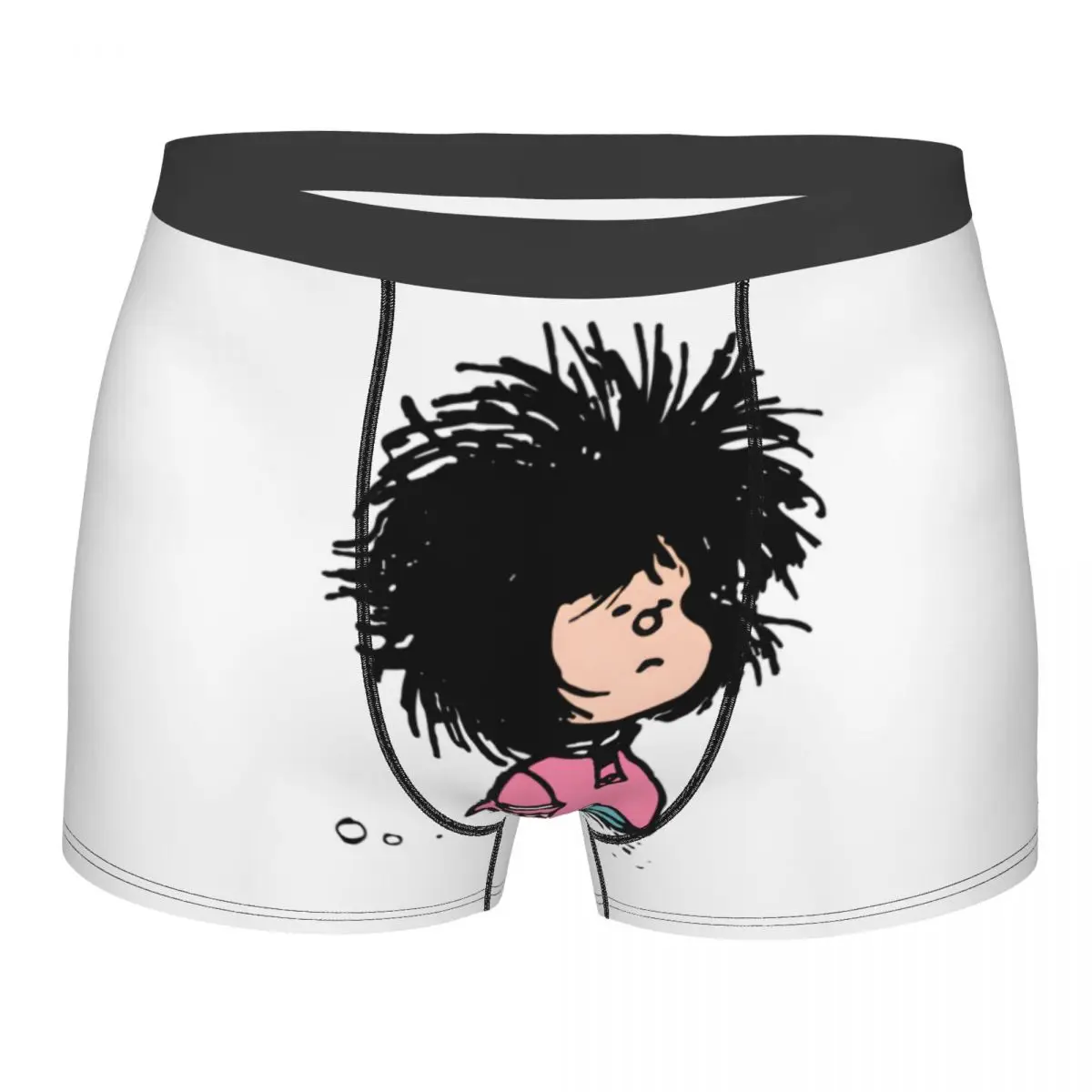 

Мужские трусы-боксеры Custom Humor Manga Mafalda, дышащие, с мультяшным принтом Quino Argentina