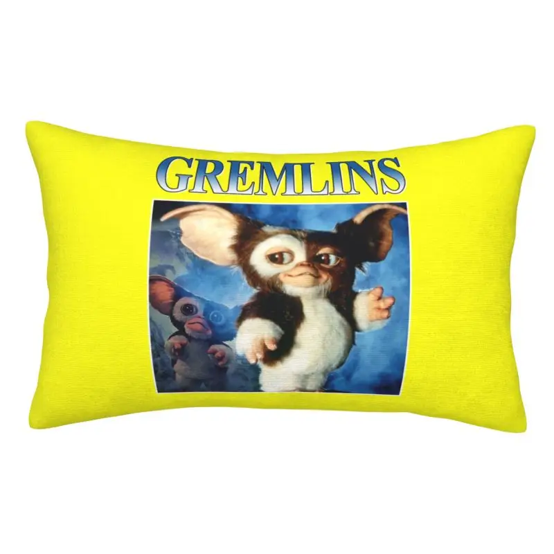 Custom Luxury Vintage Gremlinse Cushion Cover Soft Gizmo 80s Movie Mogwai Monster Throw Pillow Case for Bed Sofa Rectangle