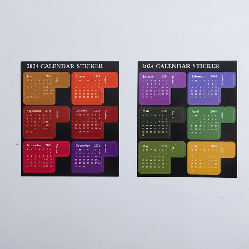 Calendar Sticker 2024 365 Day Date Stick Labels Decorative Scrapbooking Diary Album Planner Hand Made Collage Material Stickers