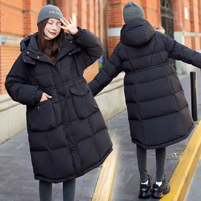 New Women's Long Down Coat Thick Warm 90 White Duck Down Jacket Winter Fashion Female Overcoat for Woman Parka