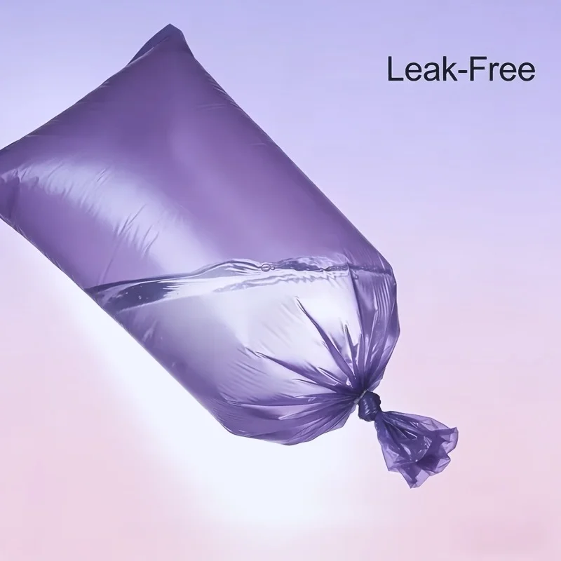100 PCS/5 Rolls Purple Flat Mouth Large Garbage Bags, Good Toughness Suitable for Household, Kitchen, Office, Outdoor Cleaning image 3