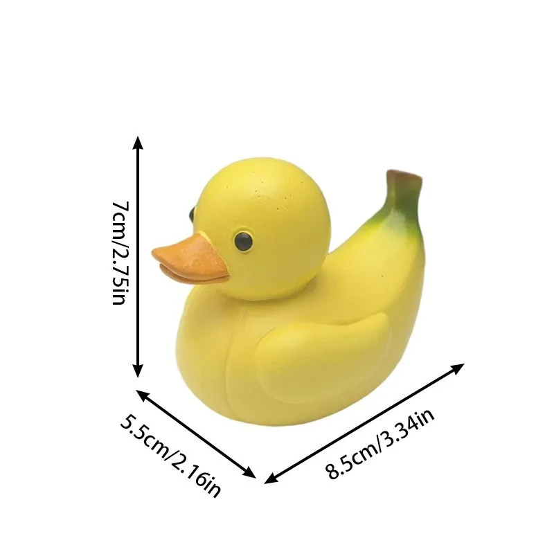 Pineapple Duck Resin Figurine, Cute Tropical Fruit Duck Statue for Desk & Home Decor view 3