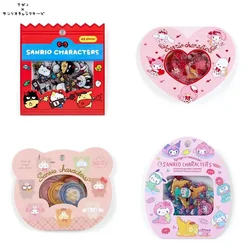 Sanrio Kulomi-Paquete de pegatinas con forma de corazón para niñas, pegatinas impermeables para funda de teléfono, manual para estudiantes, materiales Diy