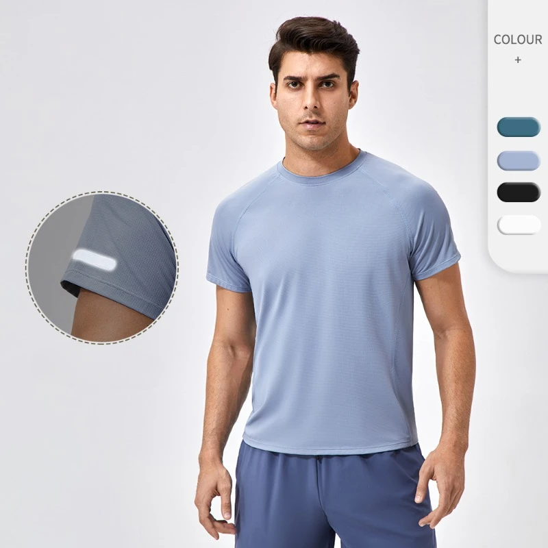 GELITAYIN Outdoor Run Sports Men's T Shirt Quick Dry Breathable Fitness Tops Cool Comfortable Casual O-neck Short Sleeve T-Shirt