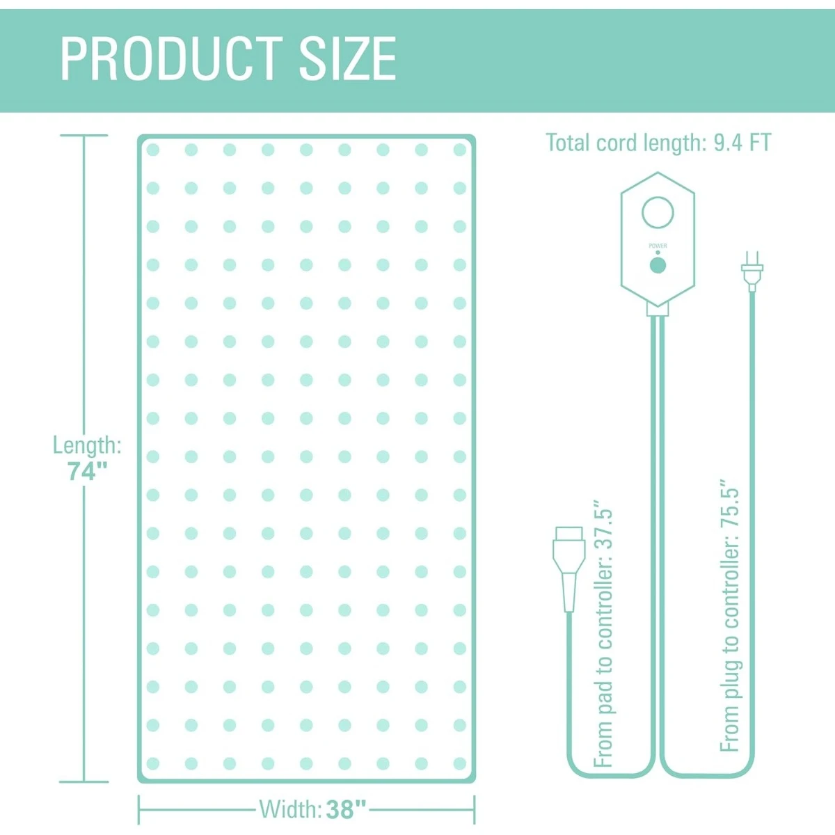 99% EMF Blocking Heated Mattress Pad. Far Infrared Heat and Negative Ion with 8 Heat Settings and Auto Shut Off.Twin (74