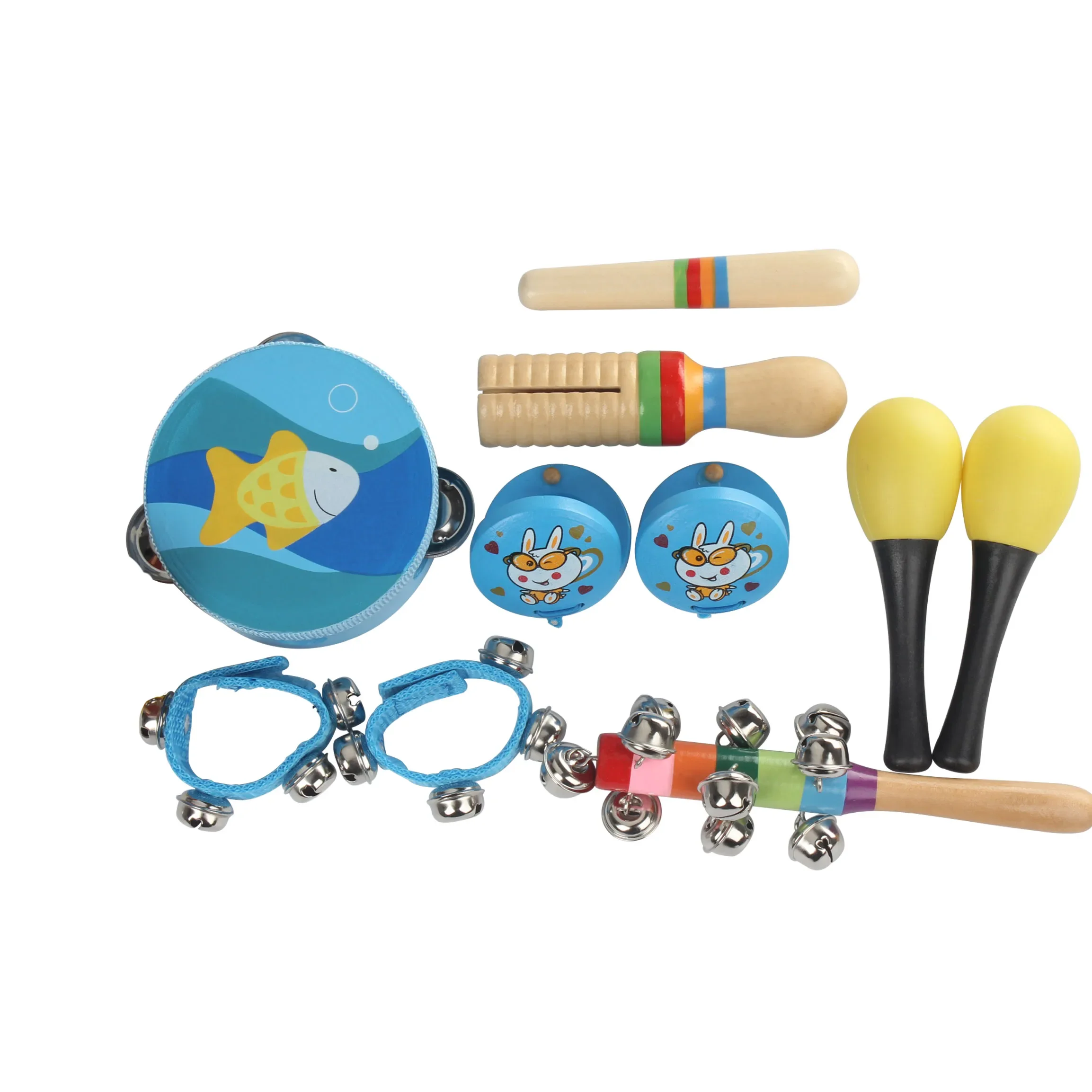 SLADE 10 Pcs Orff Children\'s Musical Instrument Set Baby Music Early Education Toys For Boys And Girls Preschool Education