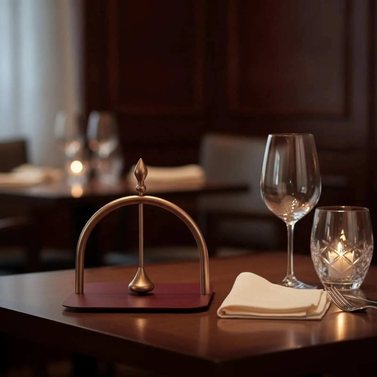 Sturdy Table Napkin Dispenser with Arched Stand Polished Aluminum Finish for Hotel Kitchen Serving