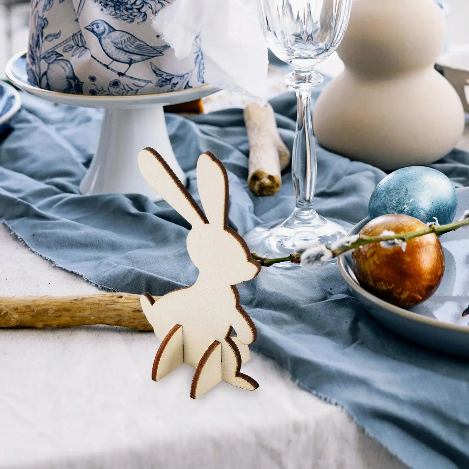 Toy Three-dimensional Wooden Rabbit Hand-made Easter Bunny Decorations Ornaments Child