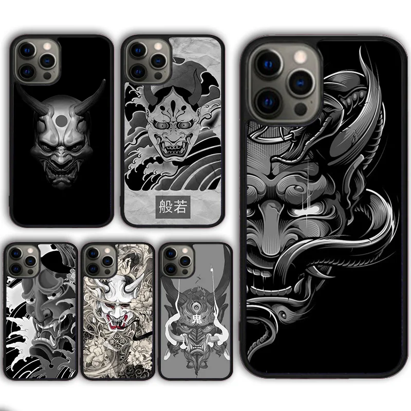 Japanese Hannya Mask Phone Case Cover for iPhone 16 15 SE2020 13 14 11 12 Mini Pro Max 6 7 8 Plus  coque fundas Shell