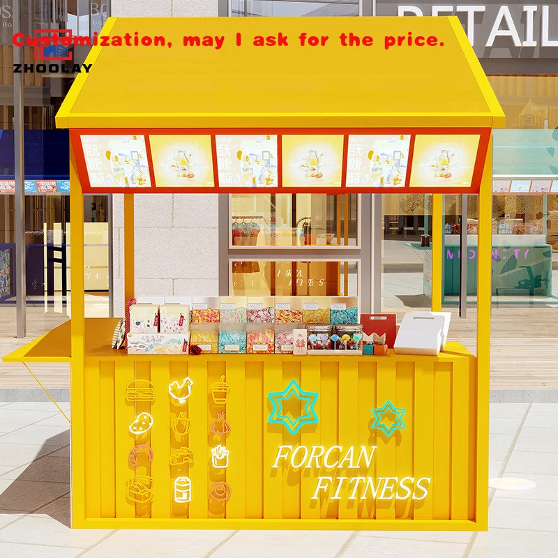 custom.Outdoor Market Stalls Display Racks Shopping Malls Events Milk Coffer Houses Booth Kiosk