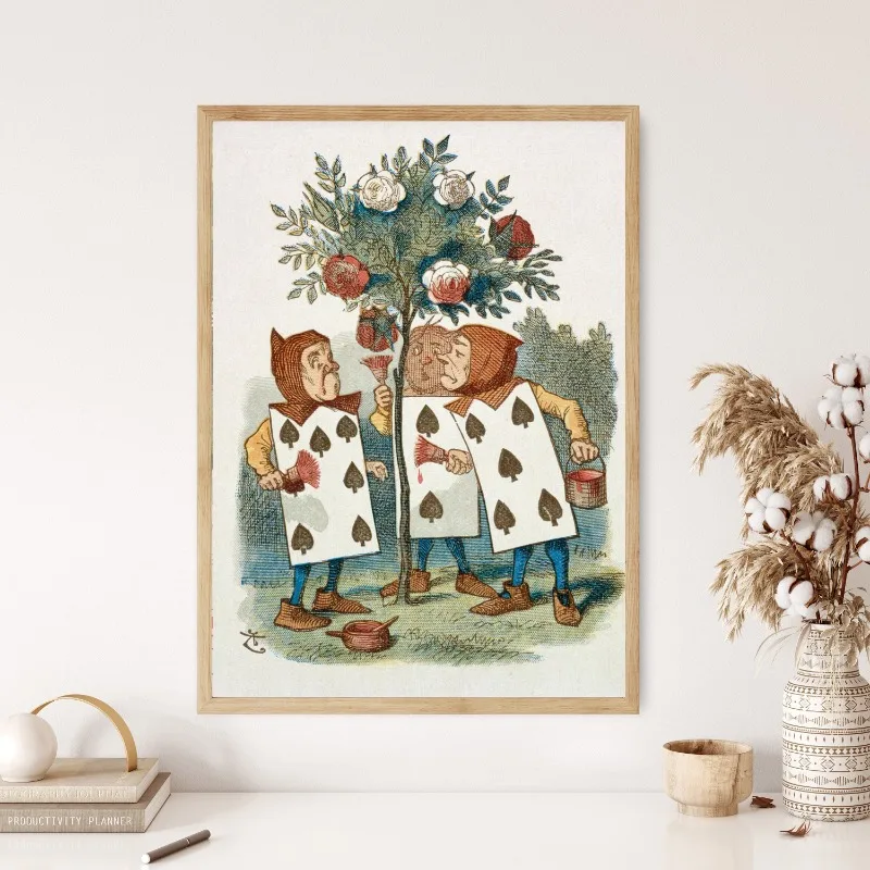 Vintage Alice in Wonderland Classic Fairy Tales Posters and Prints Canvas Printing Wall Art Picture for Nursery Kids Room Decor
