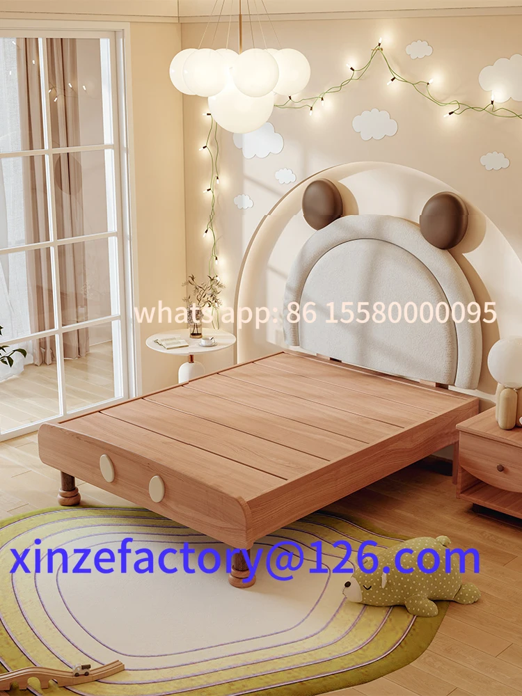 سرير أطفال من الخشب الصلب بالكامل قابل للتخصيص بطول 1 متر و5 غرف نوم #1