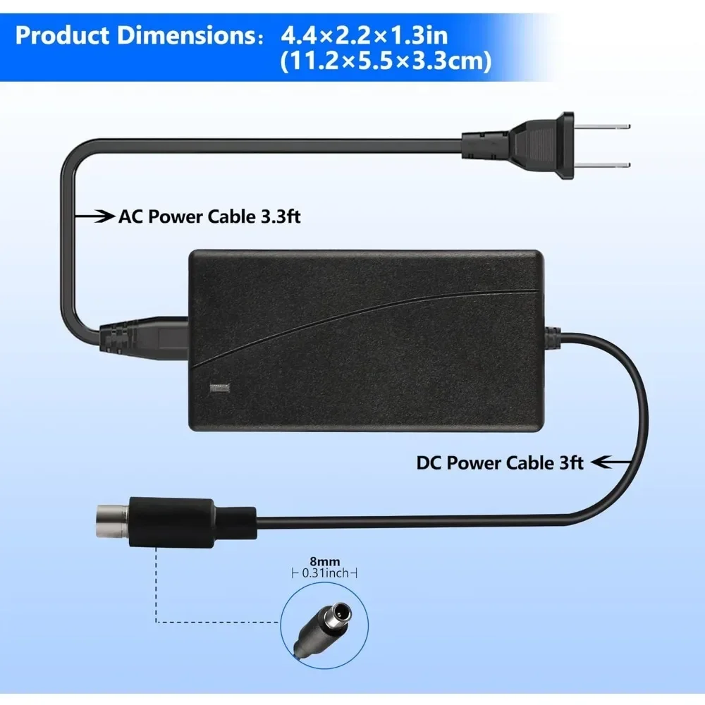 

42V Li ion Charger for Xiaomi M365,Lime-S,Skip, Spin,Ninebot ES2 ES4 E22 E25 36V Li-ion Battery Charger