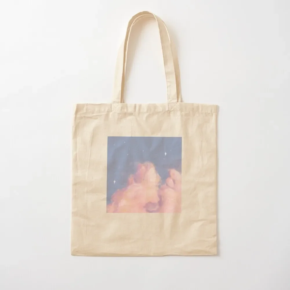 

soft aesthetic pink / orange clouds digital painting design. Tote Bag Shopper bag tote bags men Tote Bag