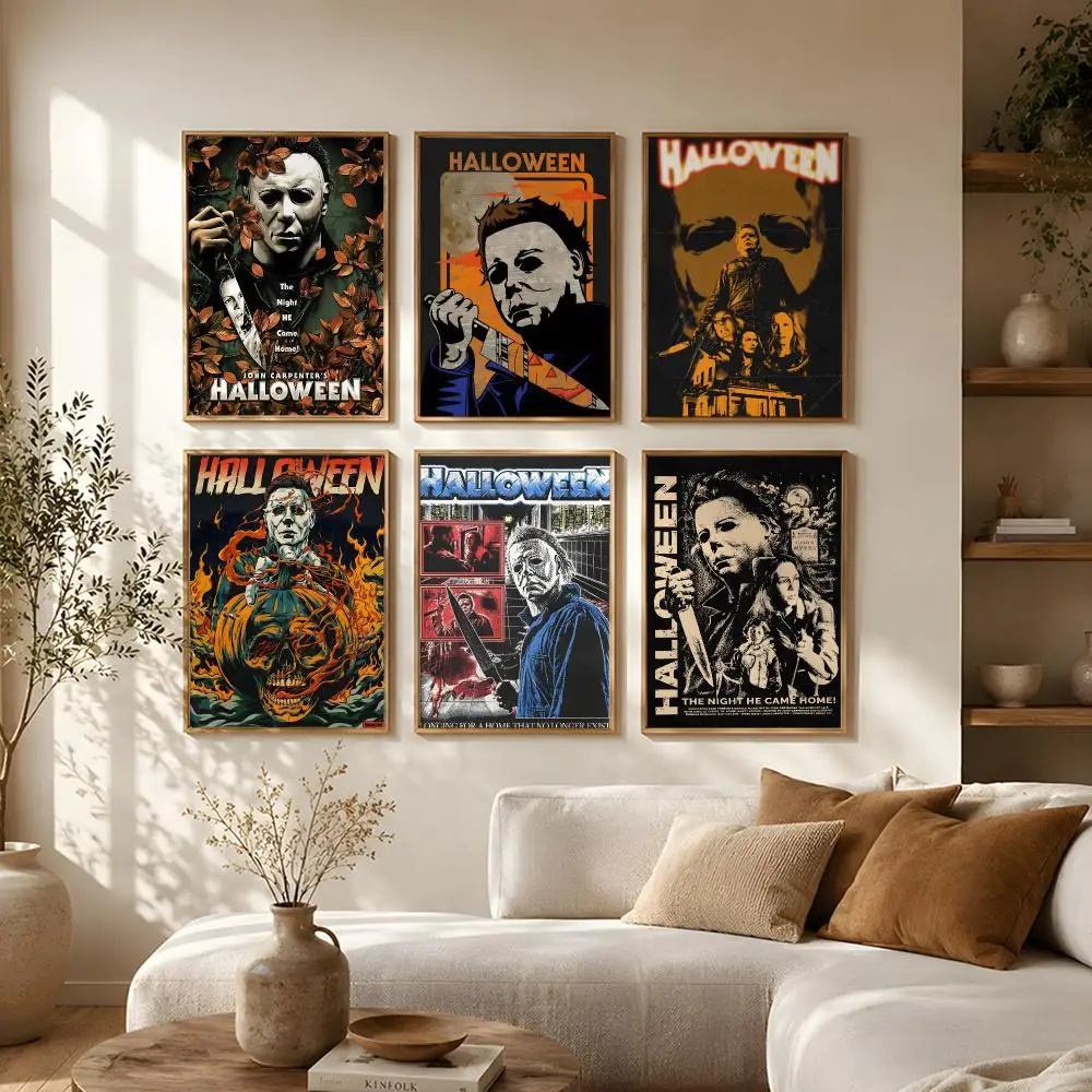 Character Michael Myers Poster Poster HD Self Adhesive Waterproof Wall Art Ideal for Home Office Dorm Bedroom Great Gift