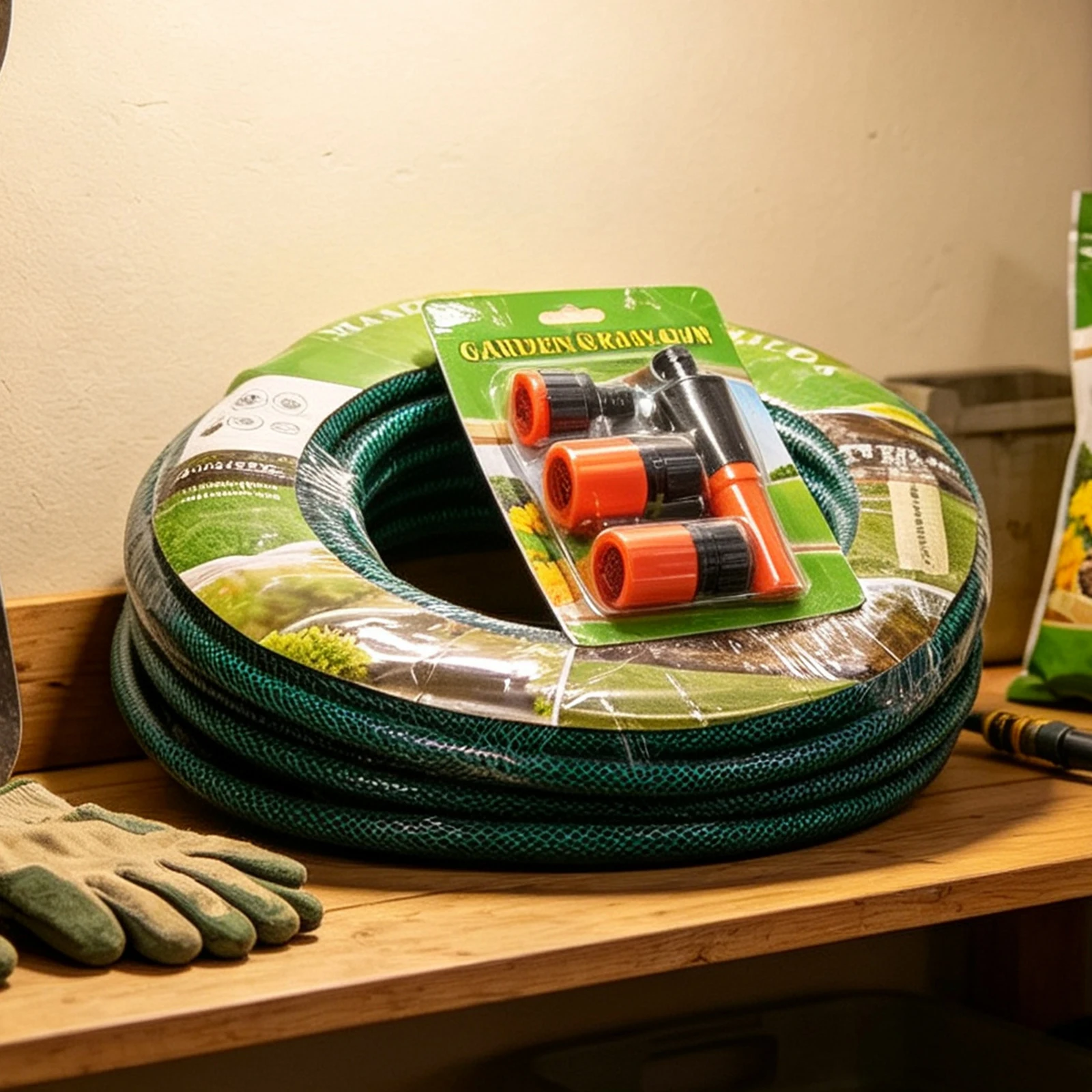 Manguera de Jardín Reforzada de PVC con Kit de Accesorios de Riego, Diámetro 5/8 Pulgadas, Longitudes de 10M, 15M y 20M, Resistente a Rayos UV y Antinudos para Riego Exterior y Limpieza