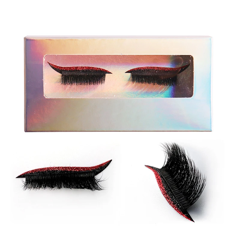 

Eye Shadow Eyelashes Color Eye Shadow False Eyelashes 3D Extension Makeup Self-adhesive False Eyelashes Individual Thick