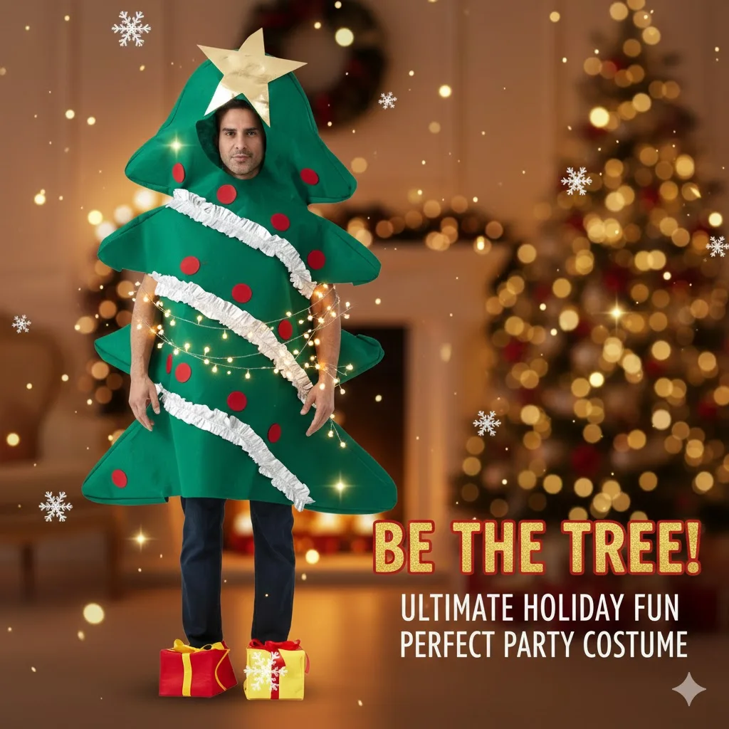 

New Christmas Tree Family Costume, Festive Show Cosplay Outfit, Holiday Character Clothing, Group Matching Party Set