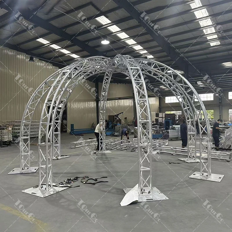Custom Aluminum Circular Arc Roof Frame with Bolt Spigot Connection for DJ Concert Wedding Trade Show