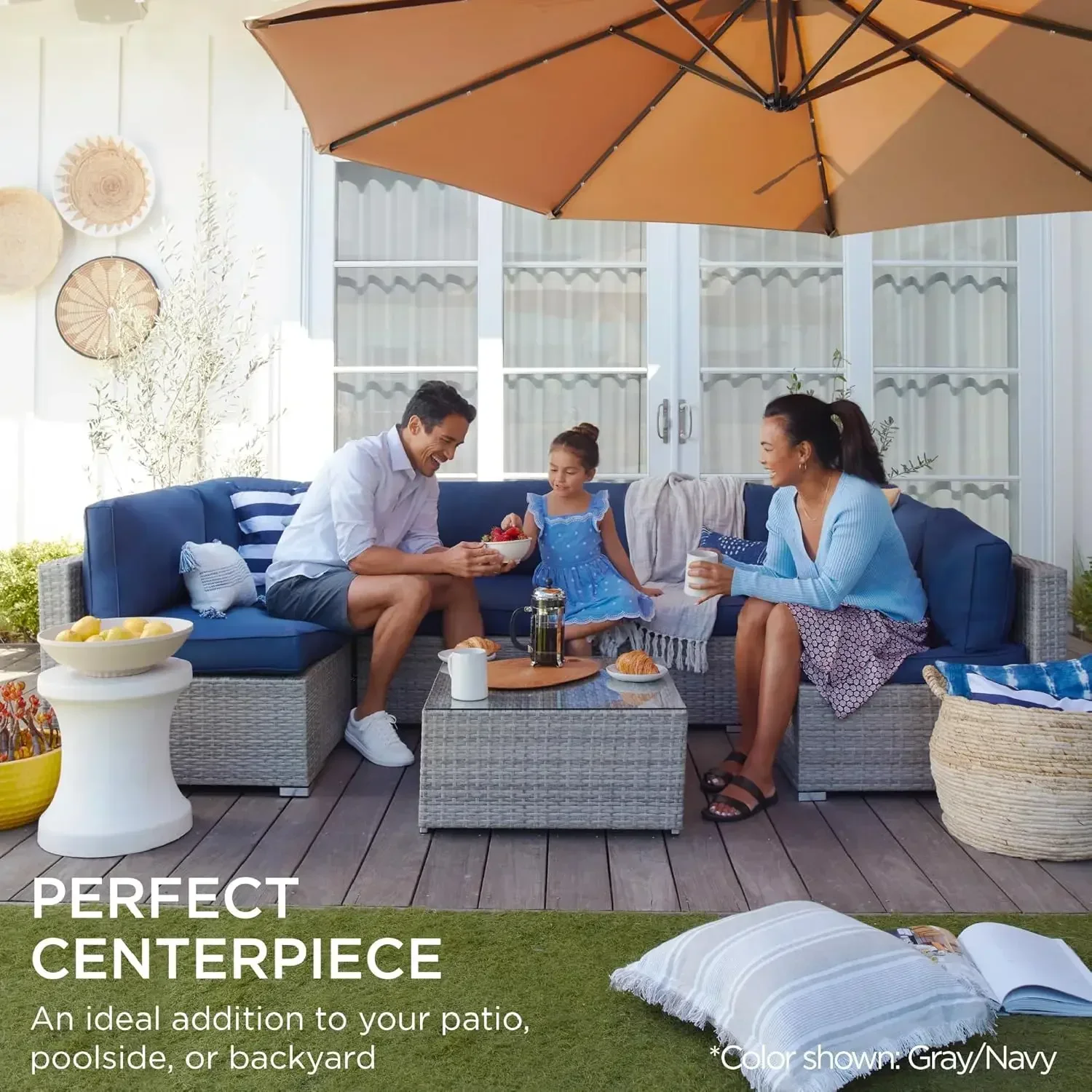 Best Choice Products 7-Piece Modular Outdoor Sectional Wicker Patio Conversation Set w/ 2 Pillows, Coffee Table,Brown/Red