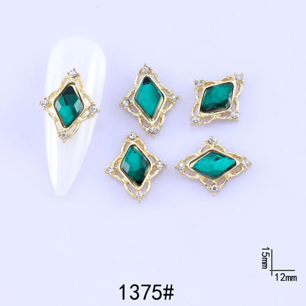 Rhombus คริสตัลเล็บ Art Rhinestones 10 ชิ้น/ถุงที่มีสีสัน Faleback เล็บ Charms AB สี 15*12 มม.เงาโลหะตกแต่ง