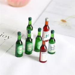 10pcs Dollhouse Sake Bottle Beer Bottle 1:12 Miniature Mini Food Games Photography Figurines Micro Landscape Ornament Home Decor